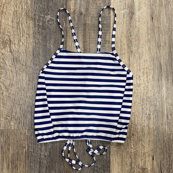 Other - Navy blue striped swim top